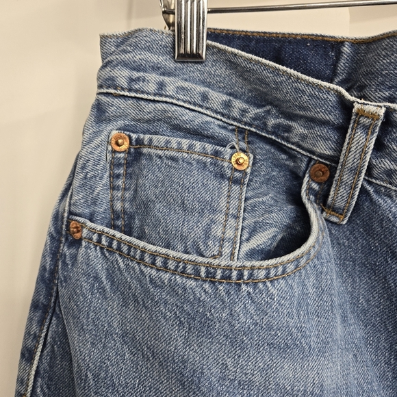 Re/ Done Jeans 70's Stove Pipe Mid Wash Raw Hem - Picture 6 of 15